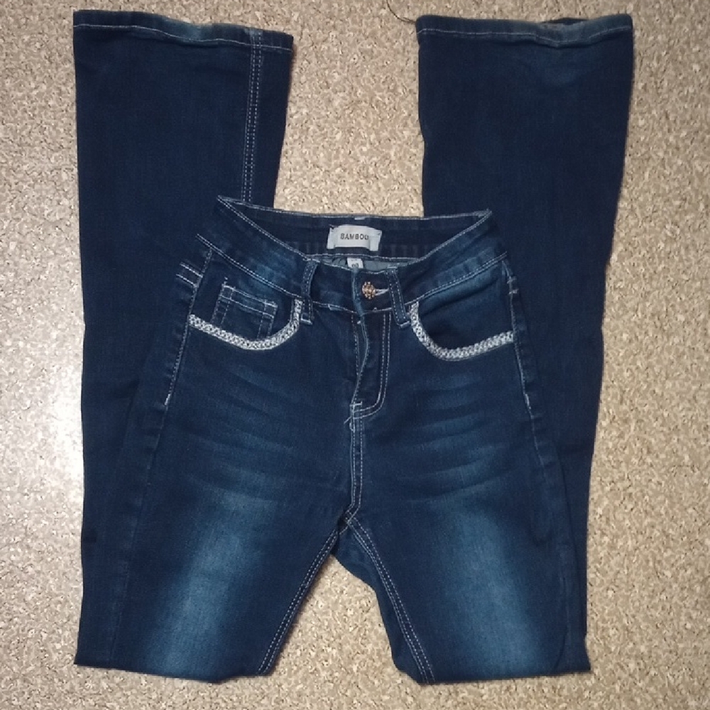 BAMBOO Dark Blue Flare Jeans